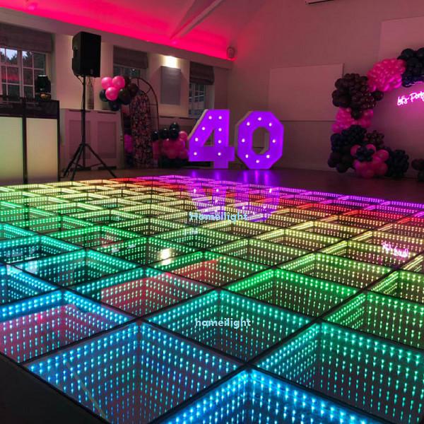 Hot Sale Light Up LED Dance Floor Wedding Portable Dancing LED 3D Mirror Dance