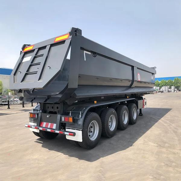 4-Axis HYVA Hydraulic Lift Cylinder Semi Trailer with Backflip U-Bucket Color