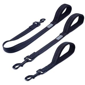 Wholesale Black Color Short Dog Leash Double Webbing Nylon Reflective For Training from china suppliers