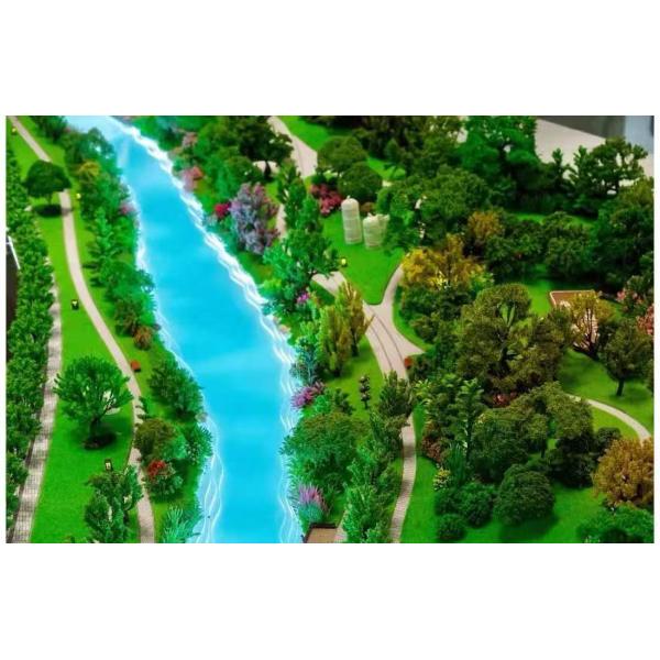1:100 Architectural Scale Model Urban Development With Parks And Water Features