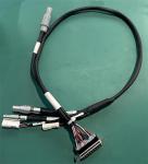 DB25 Double Row Rivet End Plug Black 680mm Metallic Shield Cable Wire Harness