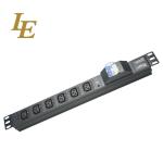 19 Inch Aluminum Black IEC Type 6 Ways 8 Outlets C13 C14 Power Distribution Unit
