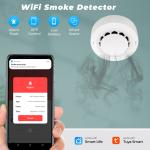 Tuya WiFi Smart Smoke Alarms Detector Fire Protection 90db Smokehouse Combinatio