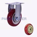 Red Medium Duty Casters 220LBS Polyurethane Caster Wheels With Ball Bearings