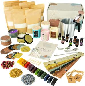Wholesale Colored Candle Soy Wax Kit Include Wax Wicks Tins DIY Candle Making Kit from china suppliers