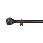 Coffee Classic Light Luxury Curtain Plain Rod 0.5MM With Aluminum Finial