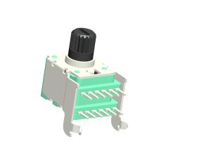 Wholesale 11mm Rotary Singal Turn Potentiometer Knurled Shaft PCB Lug 500VAC Quald Unit horizonal mounting type from china suppliers