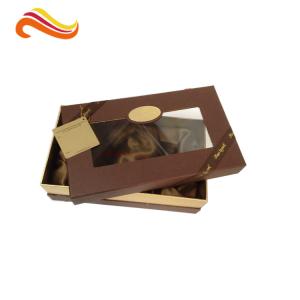 Wholesale Luxury Chocolate Color Packaging Gift Boxes , Top and Base Box With Window Package from china suppliers