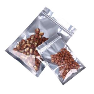 Wholesale One Side Clear One Side Aluminum Foil 3 Side Seal Flat Zipper Bag from china suppliers