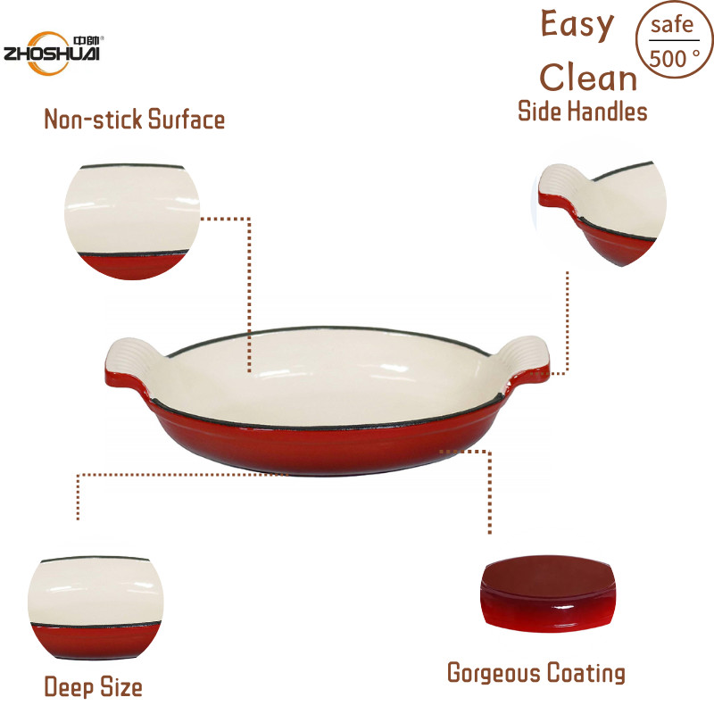 Enameled Cast Iron Oval Pan 26x15.5x4cm Special Shape Serve Desserts