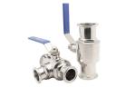 Manual 1 Inch Sanitary Ball Valves , Full Bore Ball Valve 10 Bar Operating