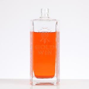 Wholesale Hot Stamping Surface Engraved Letter Bottle for Beverage Square Whiskey Rum Brandy from china suppliers