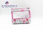 Leather Makeup Bag White PU Leather With Customized Printing Super Clear PVC