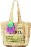Herald Straw Mesh Beach Tote Bag for Women, Large Summer Lightweight Foldable