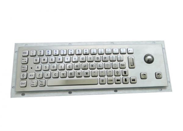 Quality Small Dimension Stainless Steel Industrial Kiosk Keyboard With Optical Trackball for sale