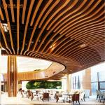 Fireproof Metal Suspended Ceiling Tiles fashionable Curved Aluminum Baffle