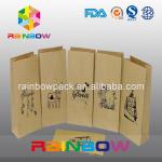 Take Away Fast Food Paper Bag Packaging , Bread Flat Bottom Pouches Grease Proof