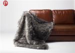 Silver Gray Plush Fur Faux Throw Blanket Wolf Home Accents Eco - Friendly