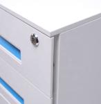 Metal Office Furniture 3 Drawers Saving Space Under Desk Movable Cabinet