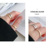 Lanciashow Unique 925 Solid Silver Jewelry Irregular Open Ring For Women