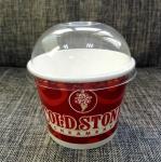 Printed Paper Ice Cream Cups 16 Oz Customized With Lids Food Grade Paperboard
