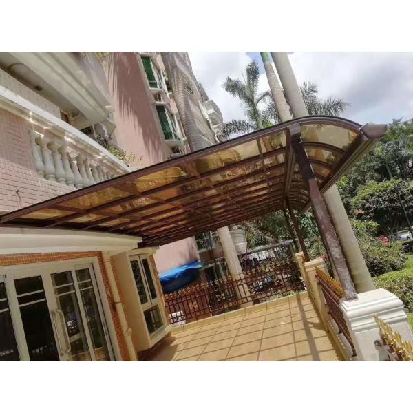 Cutting Service 3mm brown Polycarbonate Solid Sheet with UV Protection and One Side for roofing canopy and awning
