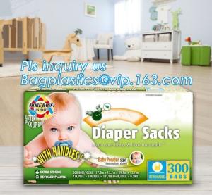 Wholesale En13432 certified eco friendly biodegradable nappy sacks, Eco-friendly Scented Baby Sacks Tie Handle Disposal Diaper Bag from china suppliers