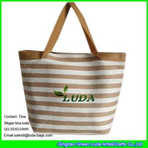 Wholesale LUDA striped shoulder straps straw handbag paper clotch make cheap straw bag from china suppliers