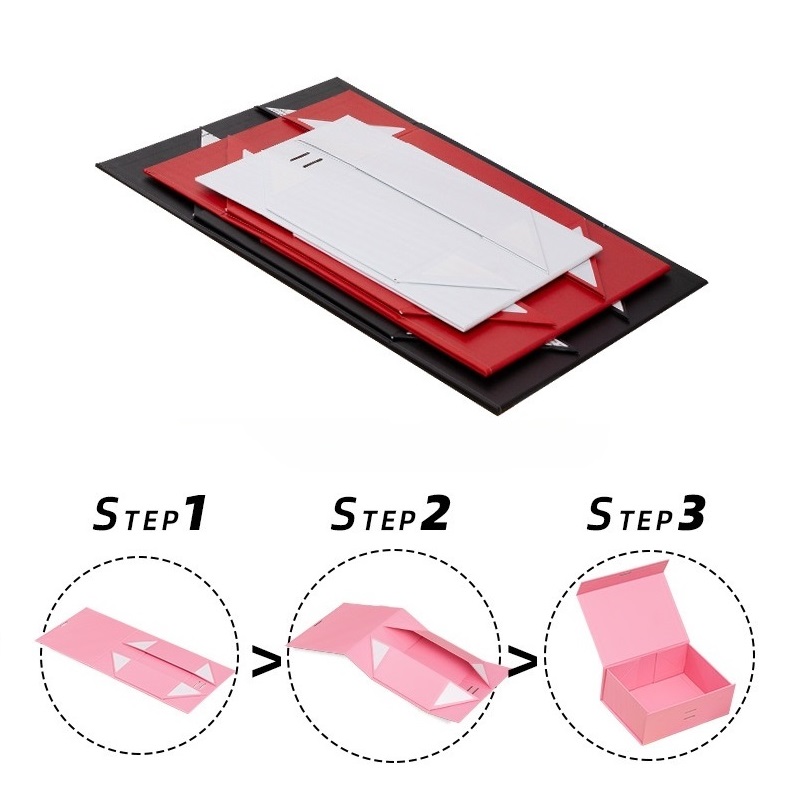 Square Recycled Materials Custom Folding Magnetic Rigid Box for Personalized Packaging