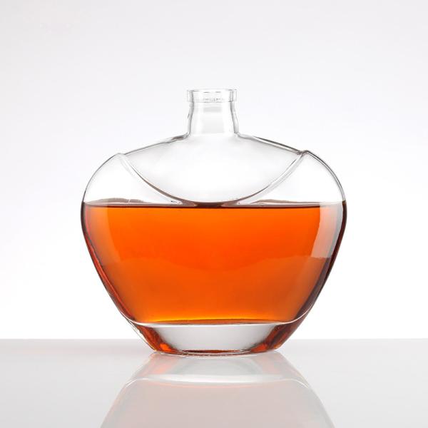 Customized Transparent Xo Glass Wine Bottle with Aluminum Plastic PP Collar