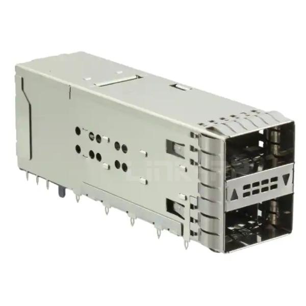 TE 2227666-3 ZQSFP+ Receptacle With Cage Ganged (2x1) Connector Included