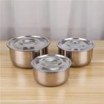Low Moq 3 Pcs 5 Pcs Kitchen Stainless Steel 410 Soup Stock Pot Set Large
