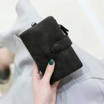 Frosted Leather Short Wallet with Large Capacity Credit Card Holders and Bifold