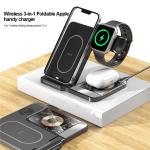 Compact Size 3 In 1 Wireless Charger Station / Pad W/ Type C Cable