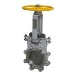 Bonnetless Knife Gate Valve Low Pressure Manual ANSI Bevel Gear Round Flange