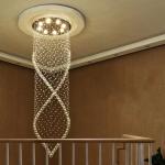 Modern Crystal Chandelier Light Stairs LED Crystal Chandelier for Villa Hall