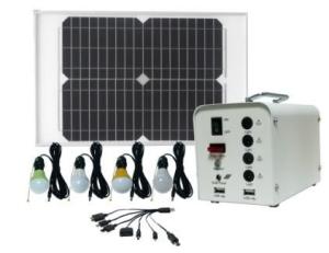 Wholesale 20W mini solar power lighting kits, DC12V output and 5V USB charging for solar lighting from china suppliers