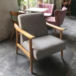 Hotel Specific Living Room Chair in Modern Design with Leather Armrest and