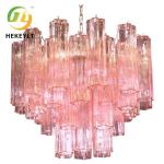 4 Levels Vintage Chandelier Glass And Nickel Plated Metal Structure