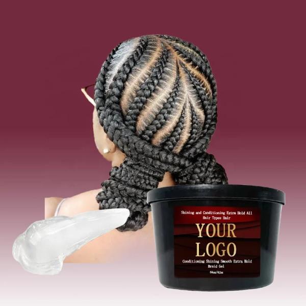 No Sticky Strong Hold No Residue OEM/ODM Hair wax braid gel 64oz instant control