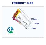 450mAh 3.7V High Capacity Lithium Polymer Battery Pack 901535 Rechargeable for