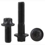 Black Coating Steel Hexagon Flange Bolts Hexalobular Head Bolts With Small