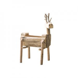 China ODM Fawn Ornaments Retro Desktop Creative Furnishings Solid Wood Homestay Animal Crafts on sale