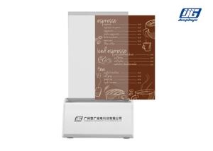 Wholesale A6 Menu Size Silver Aluminum Base Smart Phone Charging Station With Printed Logo from china suppliers