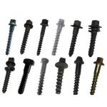 Ss25 Railway Track Fasteners , Hex Rail Screw Spike Carbon Steel Material OEM