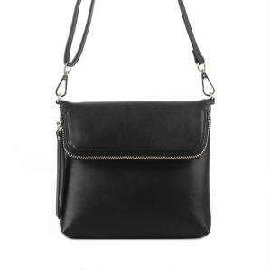 China Genuine Leather Handbags for Women Black Simply Single Shoulder Bags on sale