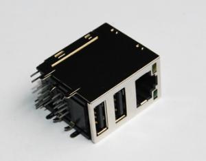 China RJ45 connector+USB2 +LED on sale