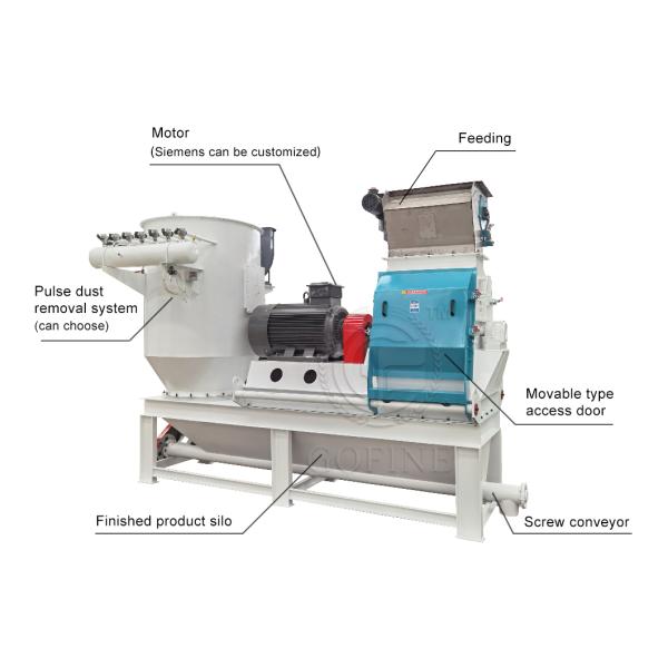 10 Ton Corn Hammer Mill Feed Grinding Crusher Equipment Feed Production Line