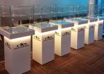 Elegant Wooden Glass Display Cabinets Pre - Assembled Structure With LED