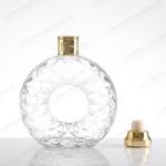 500ml 1000ml Clear Glass Bottle for Whiskey Gin end with Polymer Gold Cork or